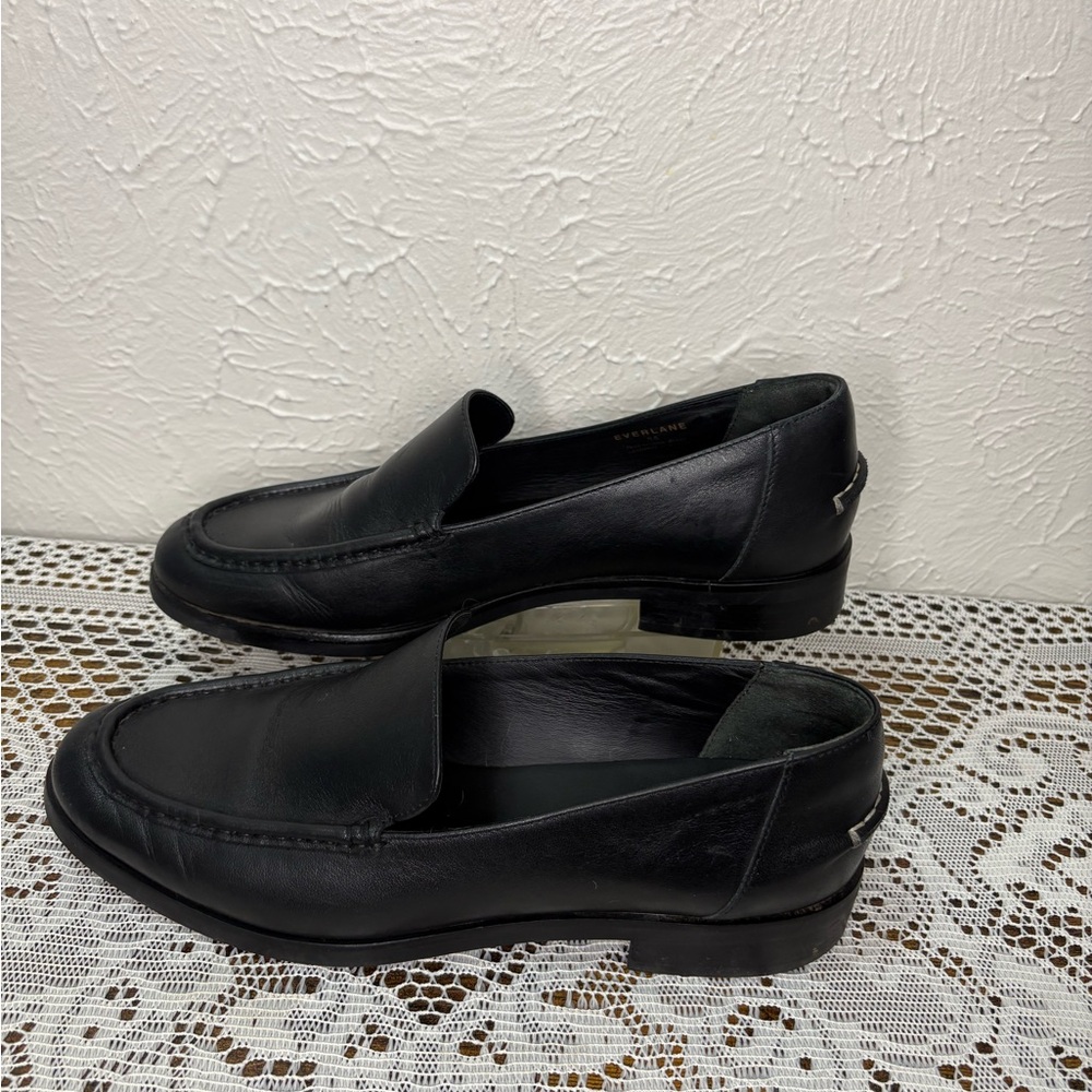 Everlane Men's Black Leather Slip-On Loafers